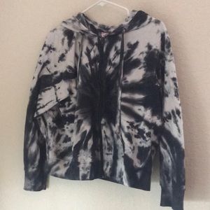 Dark Tie-Dye Zip-Up Hoodie